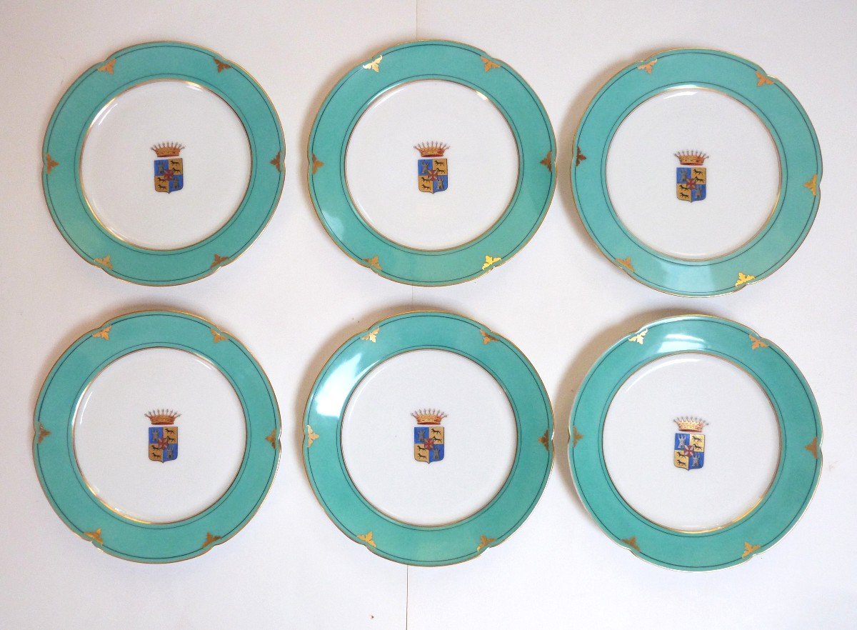Paris Porcelain Dessert Service With Castelnau Family Coat Of Arms -photo-4