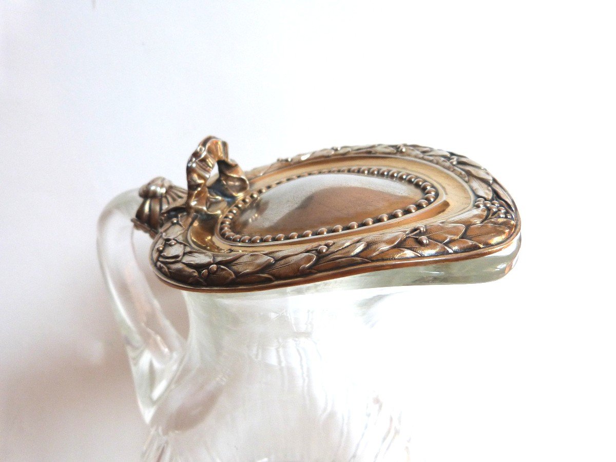 Risler & Carre Louis XVI Style Crystal And Sterling Silver Ewer-photo-3