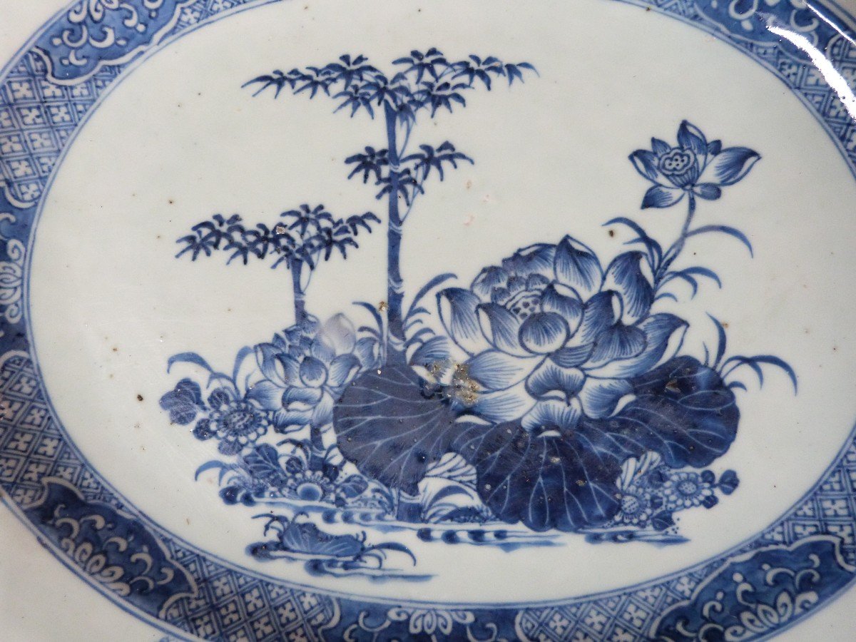 Grand Plat En Porcelaine De Chine XVIIIeme  Compagnie Des Indes-photo-2