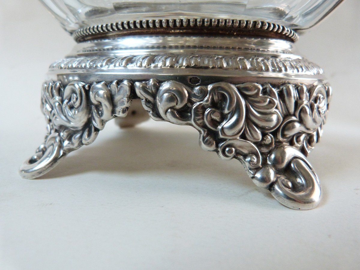 Solid Silver And Crystal Drageoir Restoration Period 1840 Veyrat Goldsmith Paris-photo-1