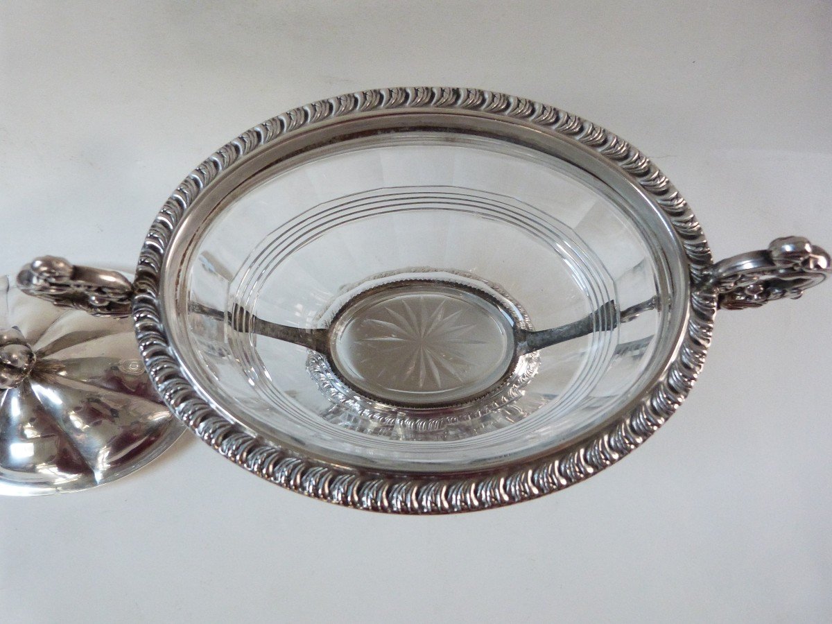 Solid Silver And Crystal Drageoir Restoration Period 1840 Veyrat Goldsmith Paris-photo-5