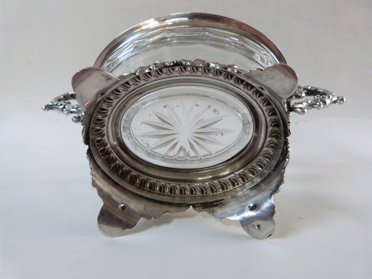 Solid Silver And Crystal Drageoir Restoration Period 1840 Veyrat Goldsmith Paris-photo-6
