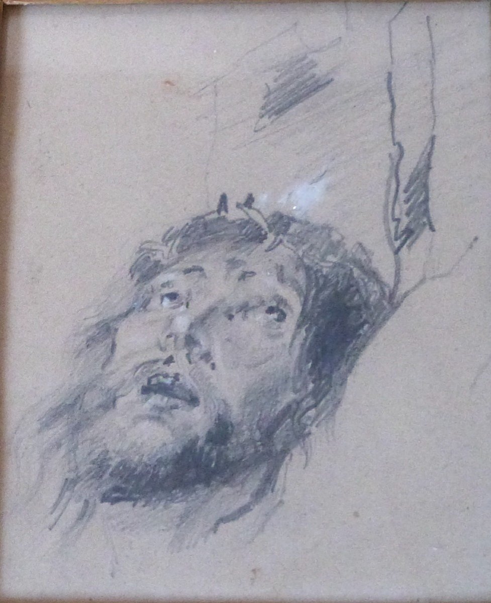 Clément Boulanger After Rubens Drawing Head Of Christ Restoration Period -photo-2