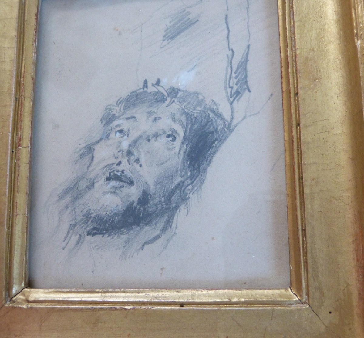 Clément Boulanger After Rubens Drawing Head Of Christ Restoration Period -photo-3