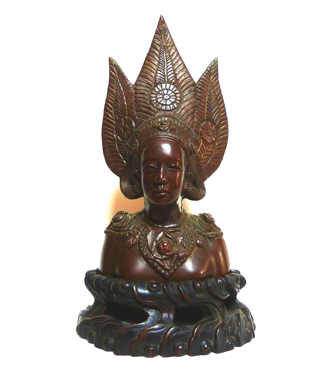 Bronze Bust Indochina Vietnam Bien Hoa School Traditional Dancer -photo-2