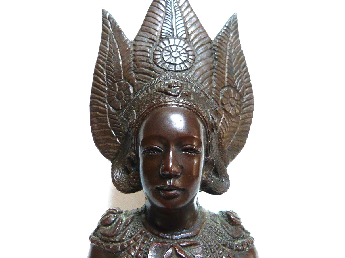 Bronze Bust Indochina Vietnam Bien Hoa School Traditional Dancer 