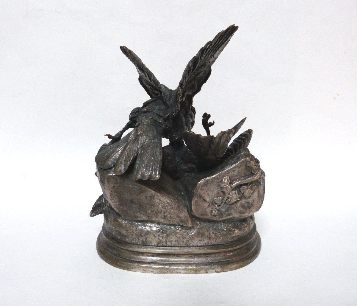Jules Moignez Bronze Animalier Combat d'Oiseaux XIXeme-photo-1