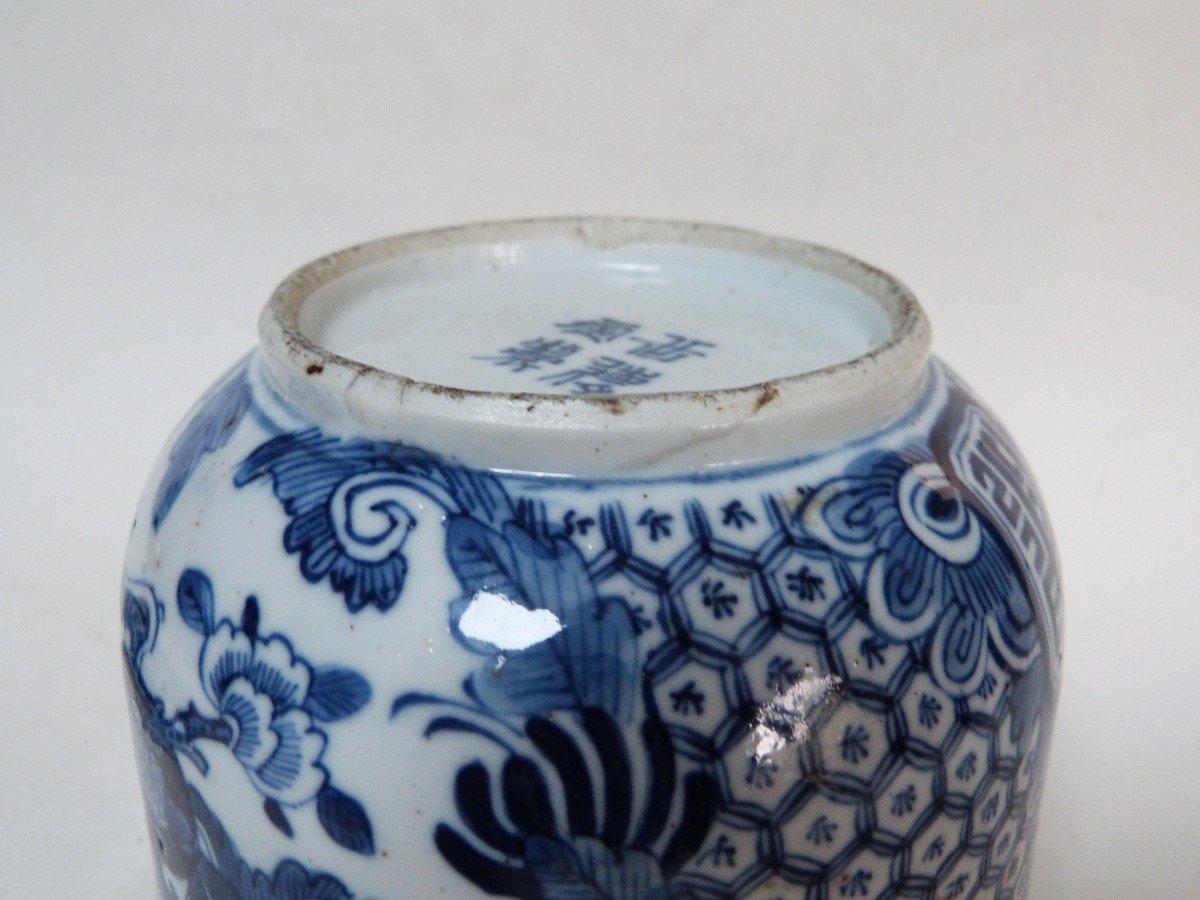 Covered Pot Porcelain China For Vietnam Hue Blue 19th Century-photo-7