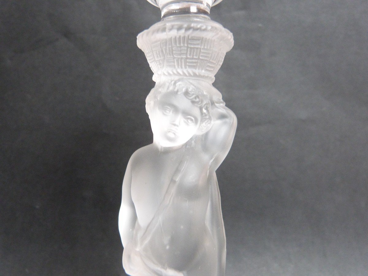 Crystal Candle Holder Attributed To Baccarat Mid-19th Century Rare Model-photo-2