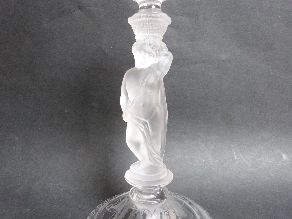Crystal Candle Holder Attributed To Baccarat Mid-19th Century Rare Model-photo-3