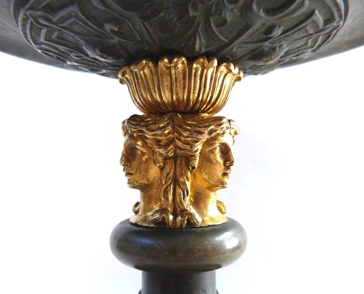 Coupe Surtrout De Table Porte Assiette En Bronze De Style Empire 