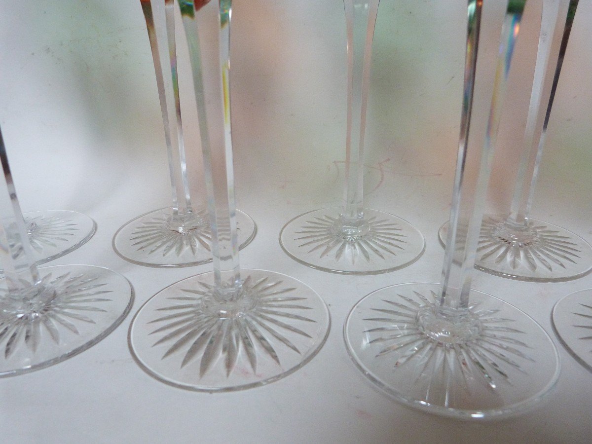Baccarat Ensemble De 10 Verres Roemer Cristal Doublé Couleur Début XXeme-photo-4