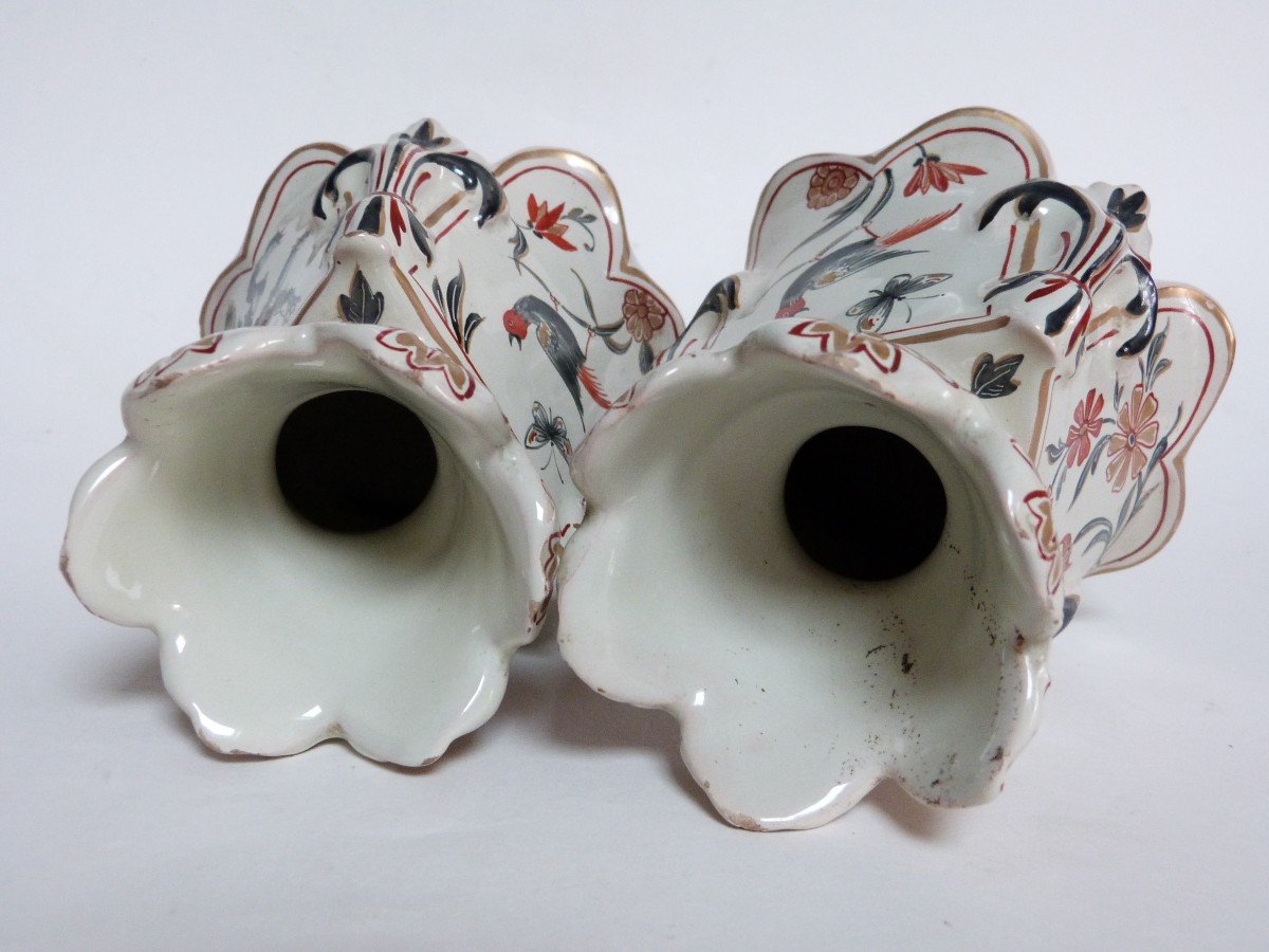Emile Gallé Rare Pair Of Earthenware Vases Heraldic Decor -photo-5