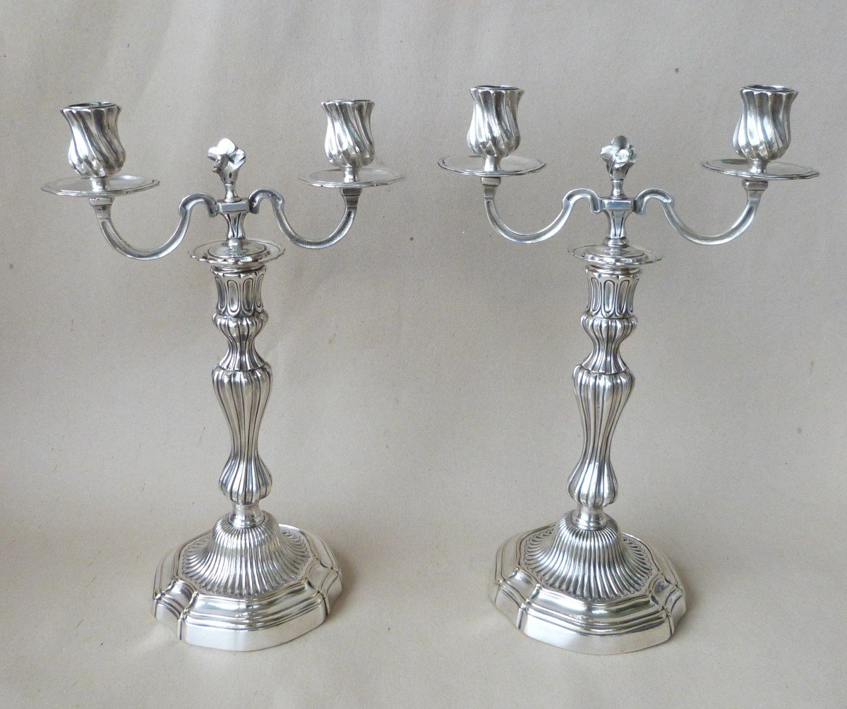Rare Pair Of Louis XV Period King's Model Candelabras 