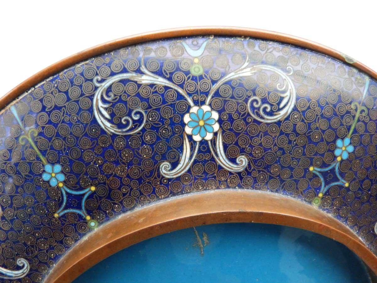 Plat En émail Cloisonné Chine XIXeme -photo-3