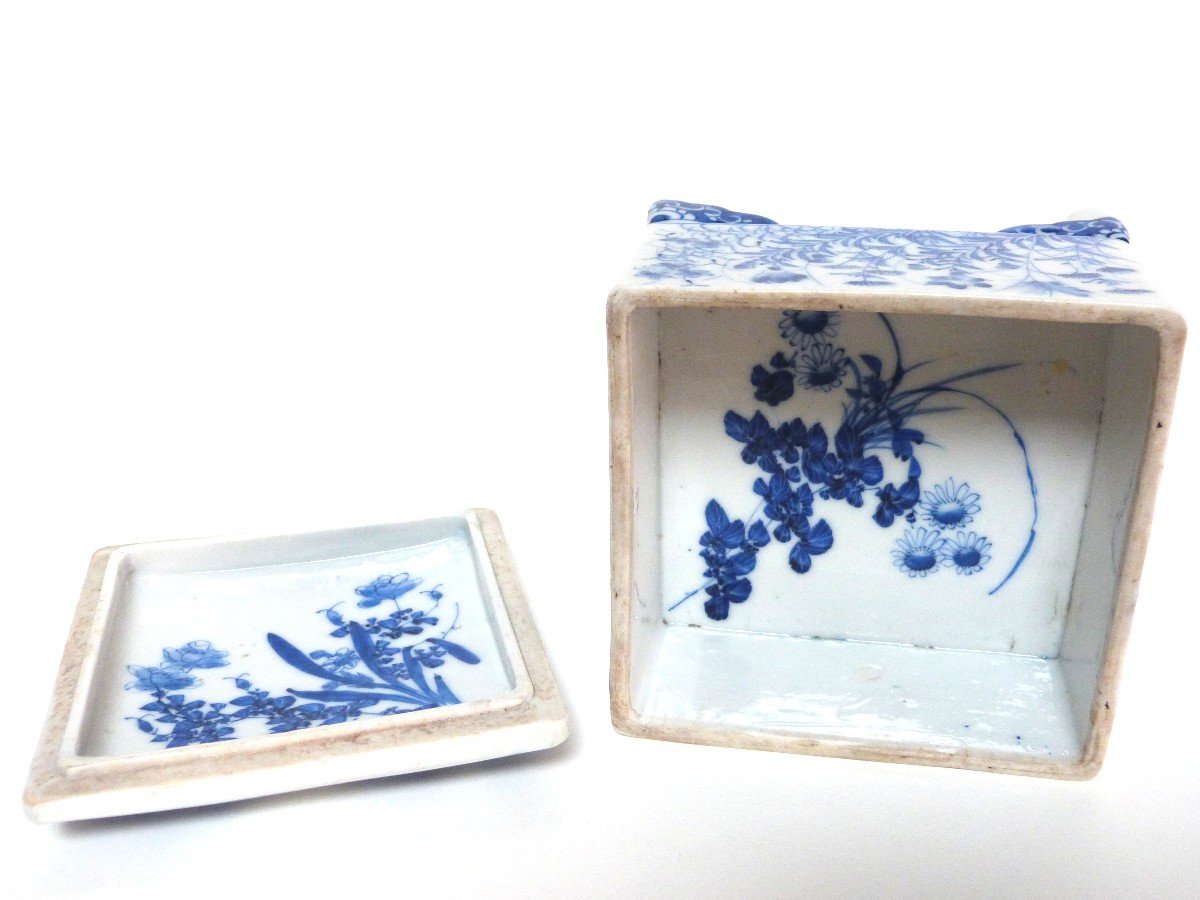 Seto Porcelain Box Japan 19th Century Meiji Period-photo-4