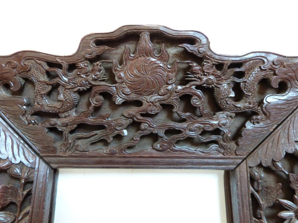 Carved Wooden Frame South China Or Vietnam Late 19th Century -photo-2
