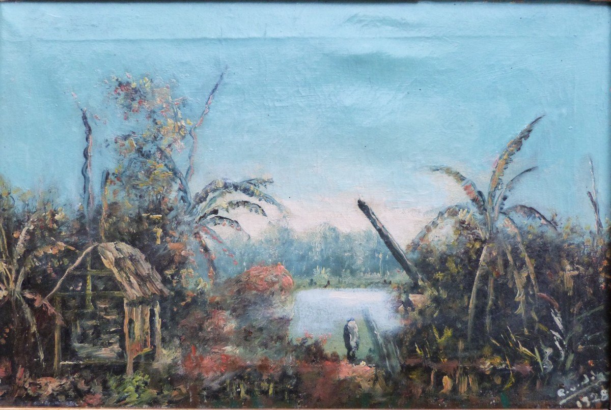 Ravondaby Huile Sur Toile Madagascar 1928 Tananarive -photo-2