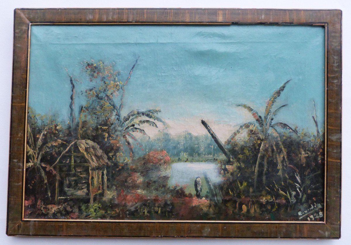 Ravondaby Huile Sur Toile Madagascar 1928 Tananarive 