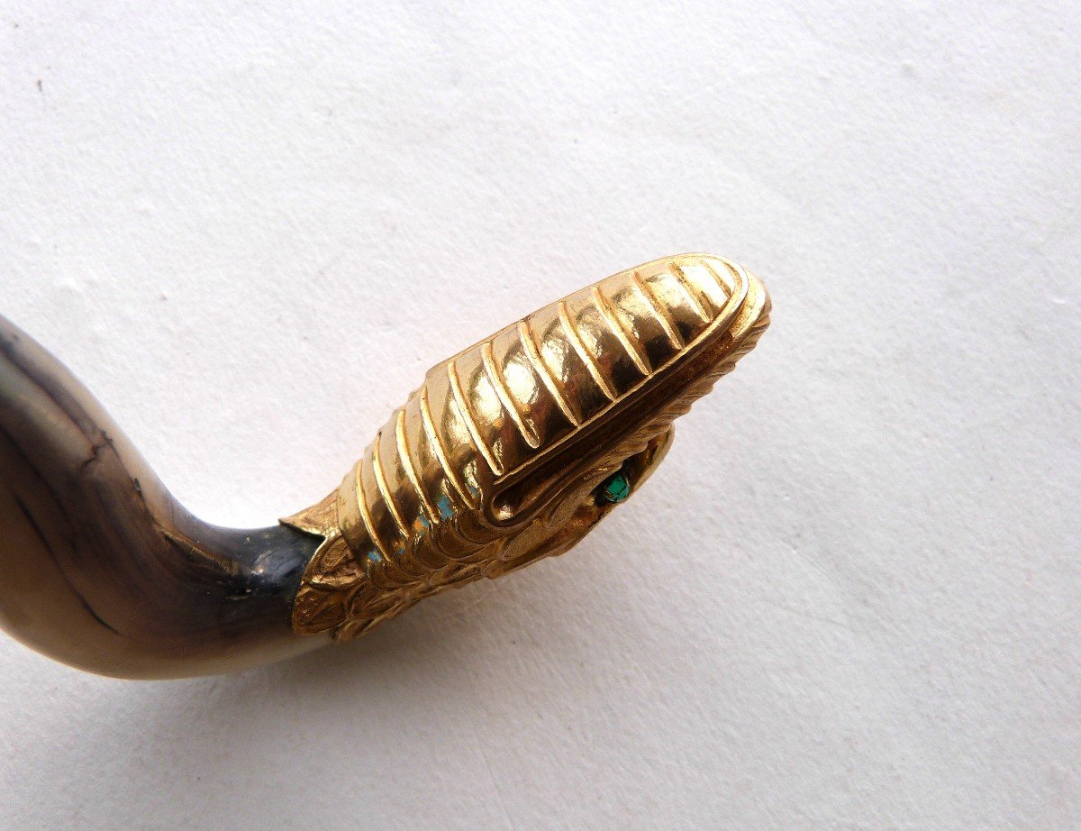 Dandy Cane With Pomponne Snake Mother-of-pearl And Palm Wood End Of The 19th Century -photo-3