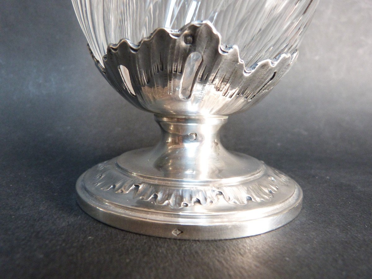 Ewer In Solid Silver And Cut And Engraved Crystal, Paris, Early 20th Century-photo-2