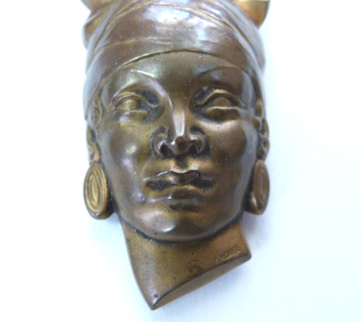 Emile Monier Broche Art Déco Bronze Exposition Coloniale 1931 Femme Créole -photo-2