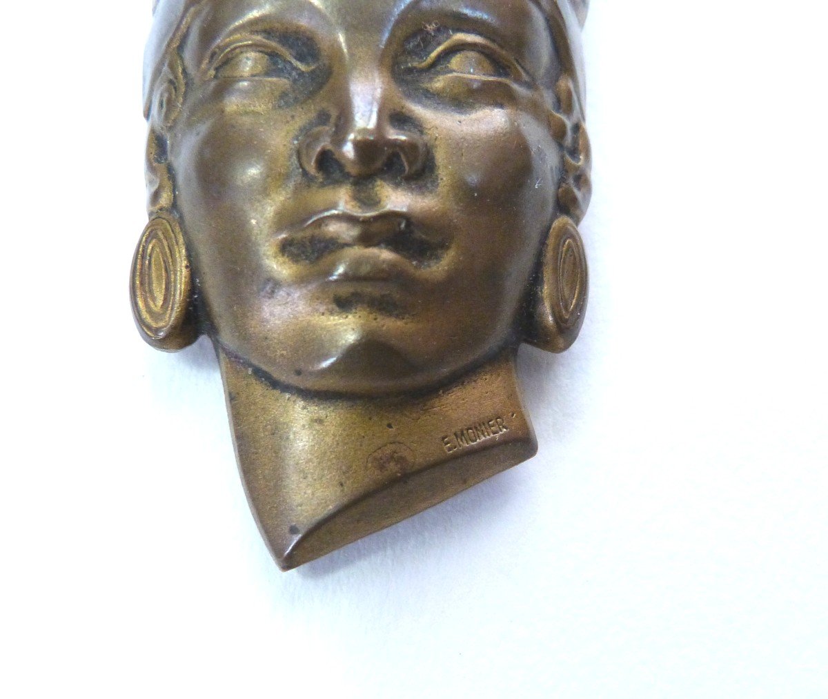 Emile Monier Broche Art Déco Bronze Exposition Coloniale 1931 Femme Créole -photo-3