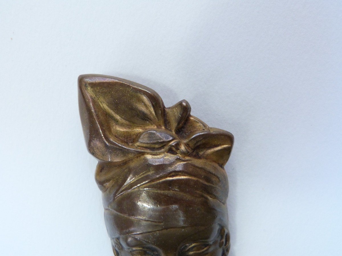 Emile Monier Broche Art Déco Bronze Exposition Coloniale 1931 Femme Créole -photo-4