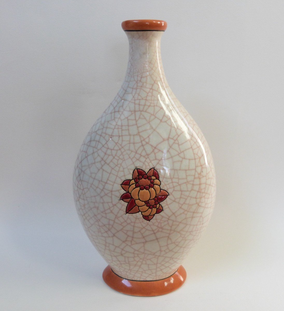 Emaux De Longwy Art Deco Ceramic Vase Circa 1930 -photo-4