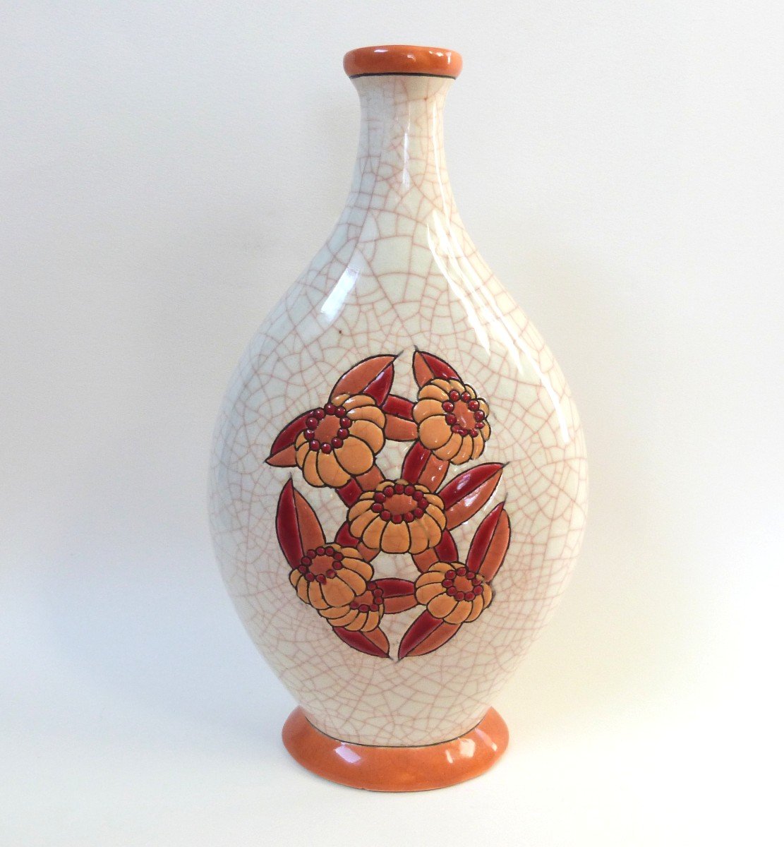 Emaux De Longwy Art Deco Ceramic Vase Circa 1930 