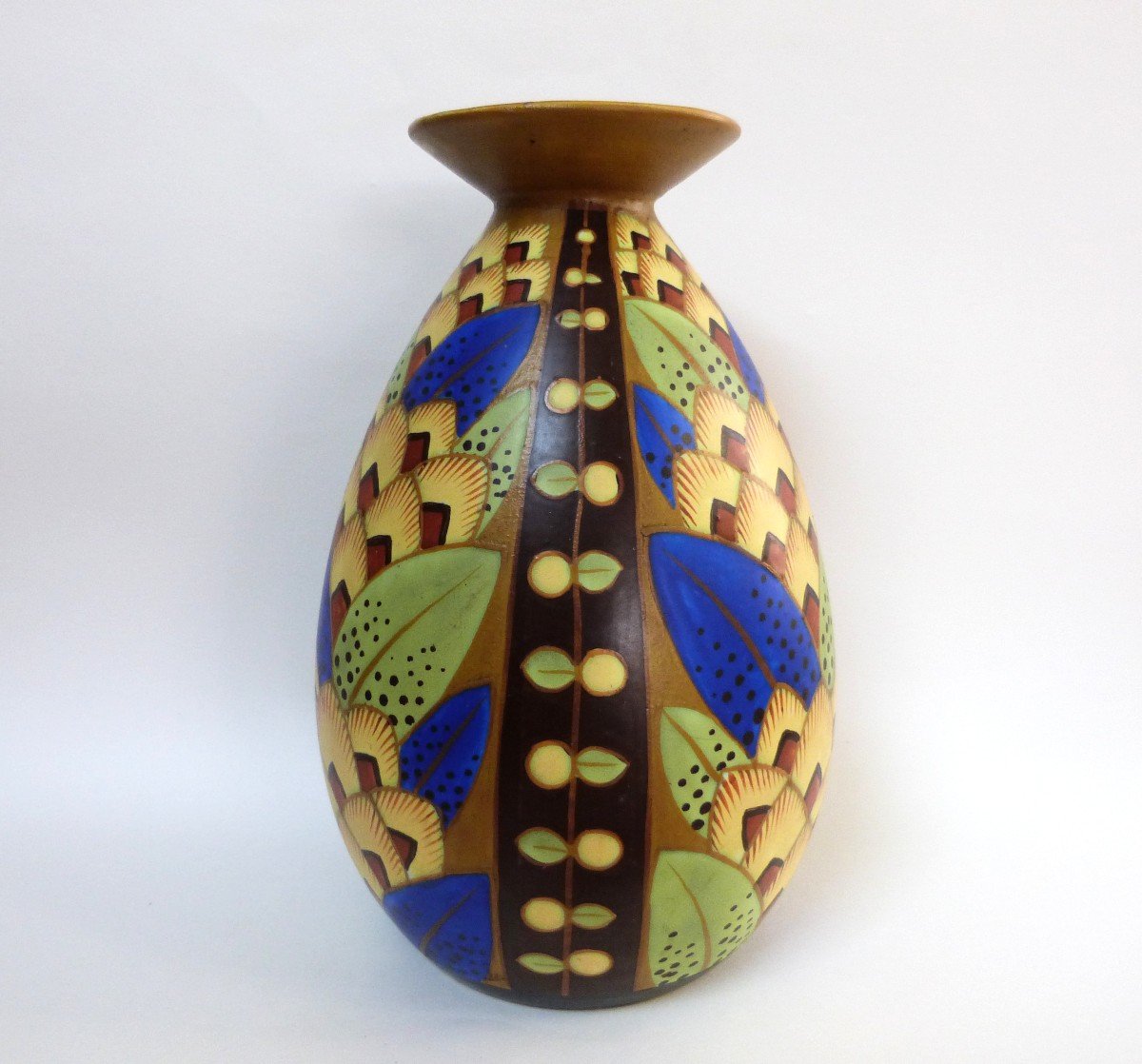 Charles Catteau - Jan Wind  Vase Art Déco Kéramis Belgique 1937-photo-2