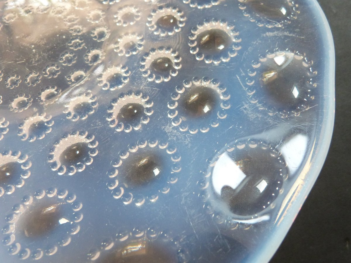 René Lalique Plat Art Déco En Verre Opalescent Asters 1935-photo-2