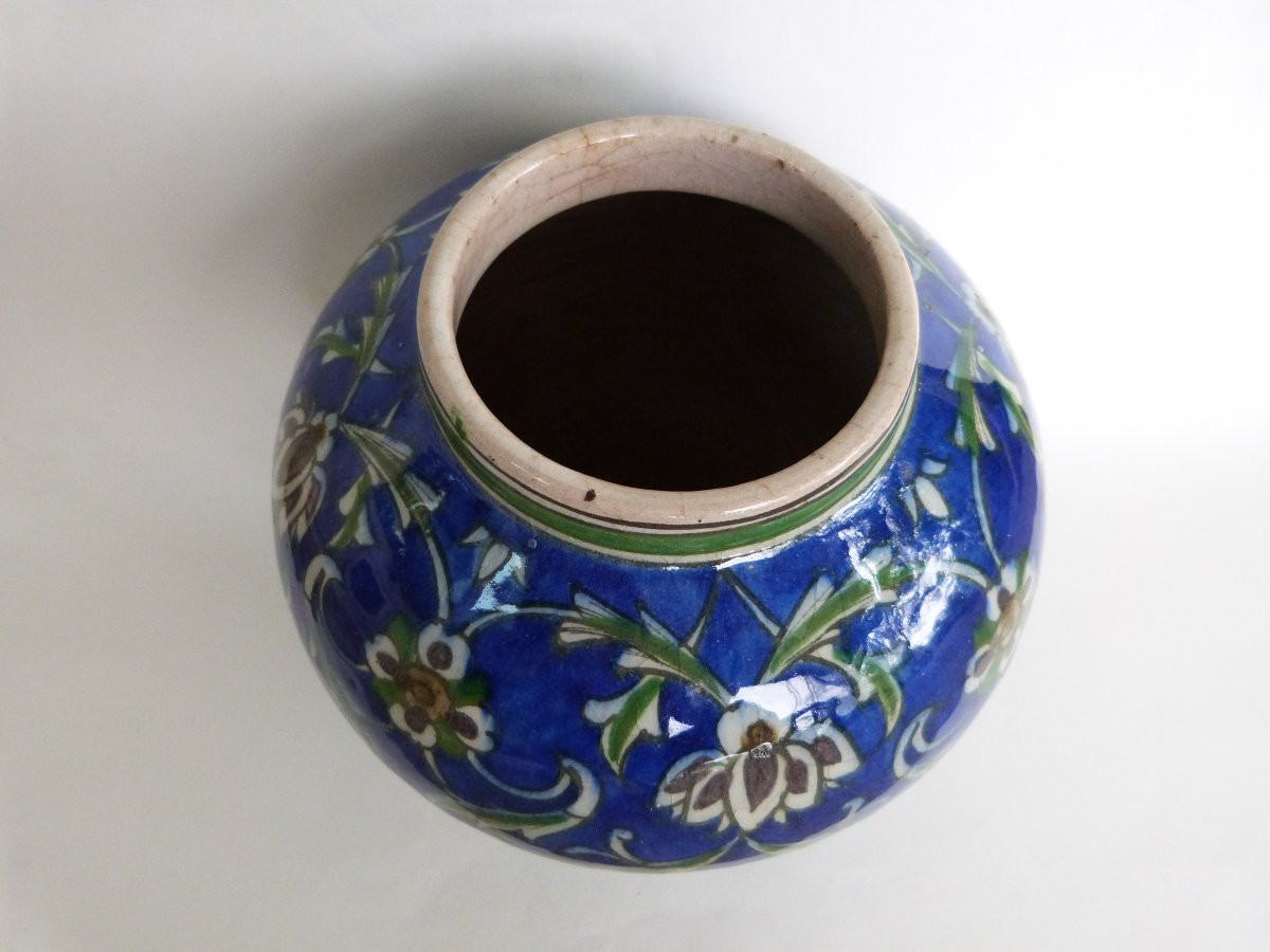 Kadjar Vase In Siliceous Ceramic, Persian, Iran, 19th Century -photo-3