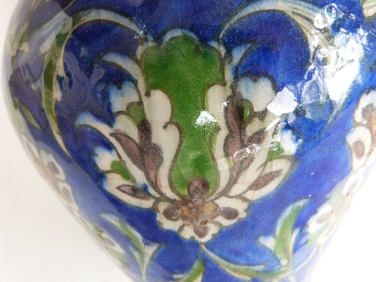 Kadjar Vase In Siliceous Ceramic, Persian, Iran, 19th Century -photo-1