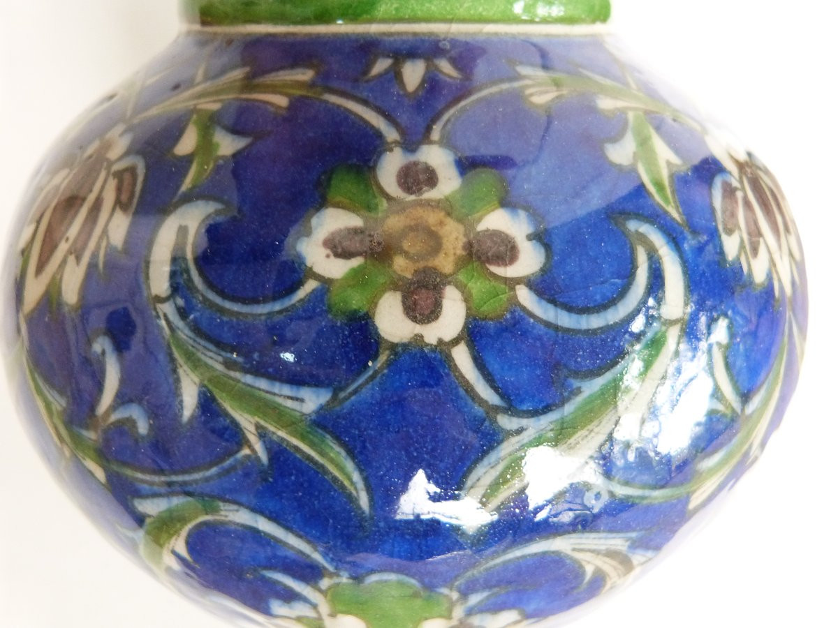 Kadjar Vase In Siliceous Ceramic, Persian, Iran, 19th Century -photo-2