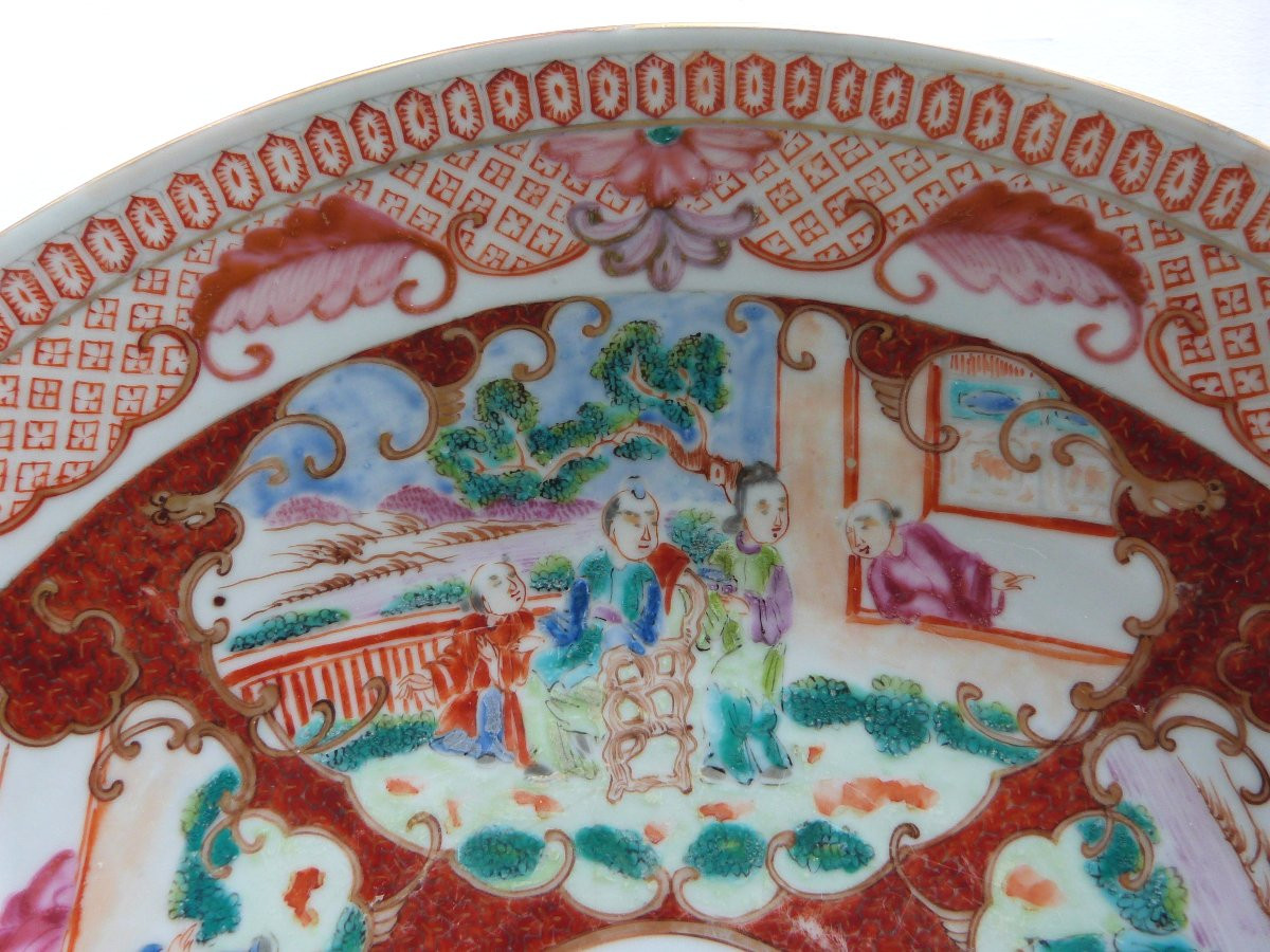 Grand Plat En Porcelaine De Chine Compagnie Des Indes Rouge De Fer XVIIIeme-photo-3
