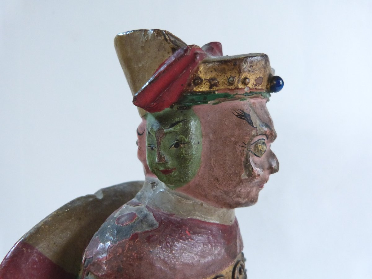 Statuette de dignitaire en bois sculpté Chine XIXeme -photo-2