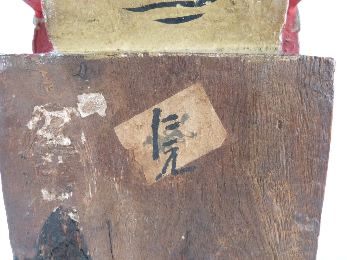 Statuette de dignitaire en bois sculpté Chine XIXeme -photo-7