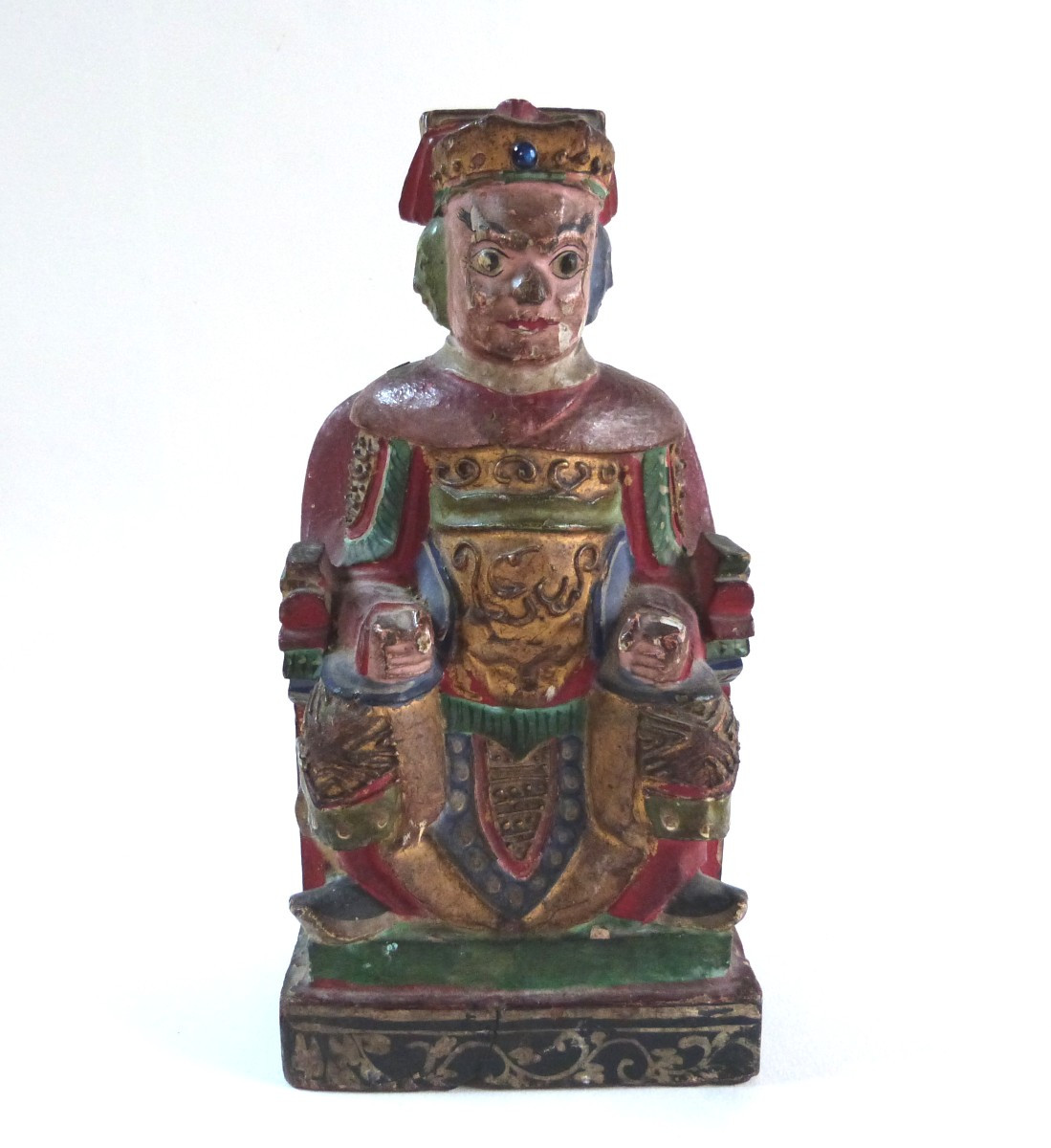 Statuette de dignitaire en bois sculpté Chine XIXeme 