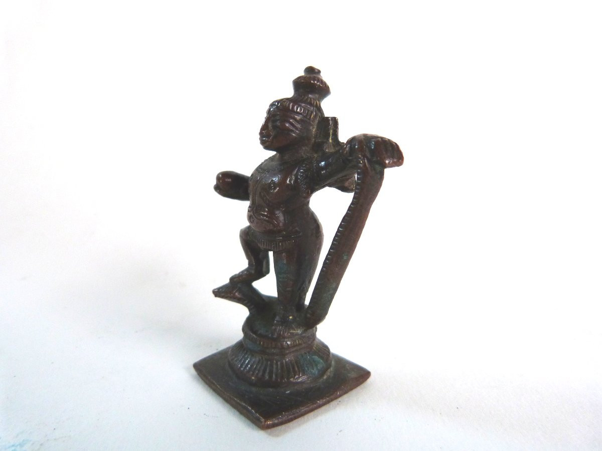 statuette en bronze Inde du Sud Krishna  XVIIIeme - XIXeme-photo-2