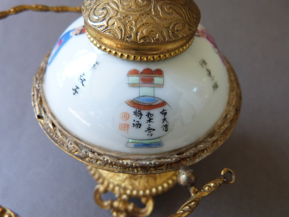 Chinese Porcelain Cup Wu Shuang Pu Gilt Bronze Mount 19th Century-photo-3