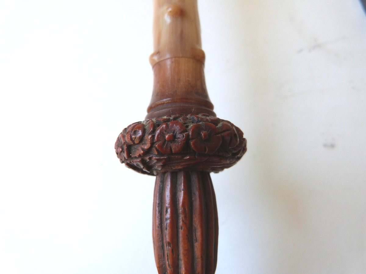 grande pipe en  noix de corozo sculptée XIXeme-photo-6