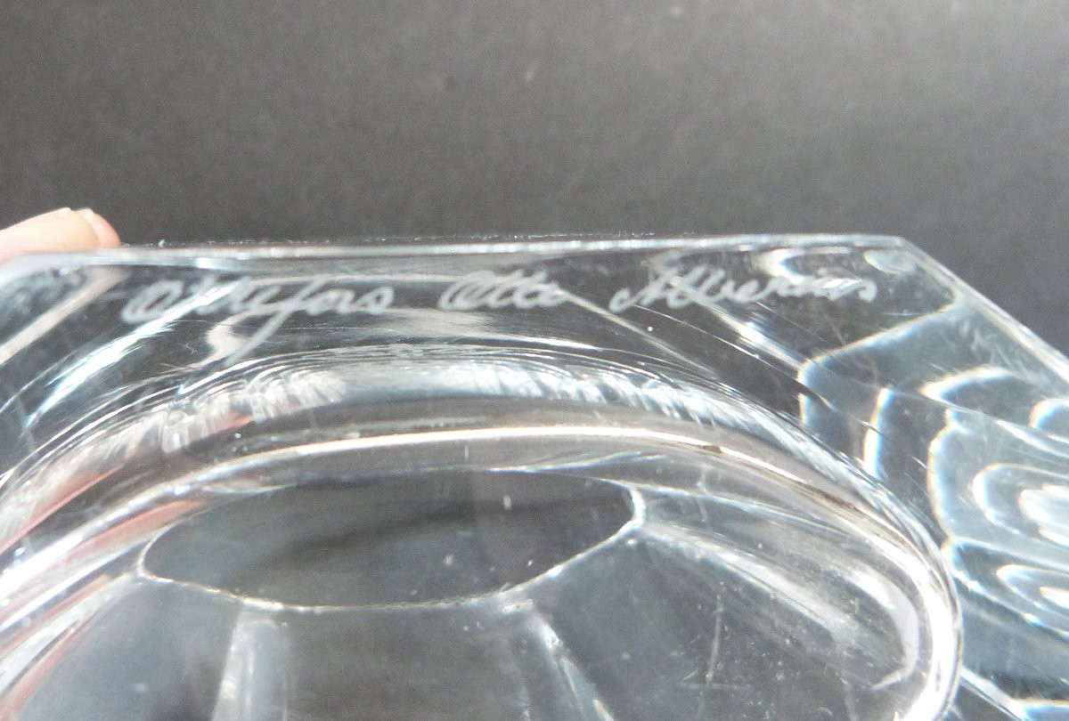 Olle Alberius - Orrefors Royal Monogram Crystal Vase Swedish Crown -photo-4