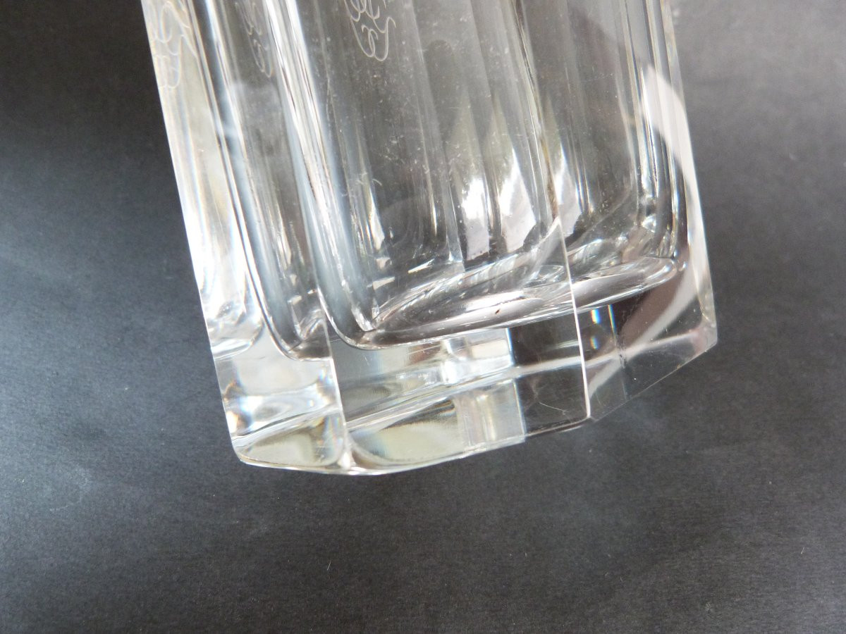 Olle Alberius - Orrefors Royal Monogram Crystal Vase Swedish Crown -photo-7