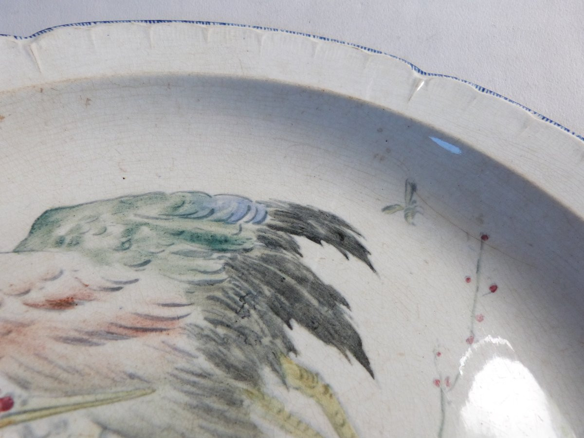 Plat Japonisant du service "grands oiseaux " de l'escalier de cristal d'Emile Pannier -photo-2