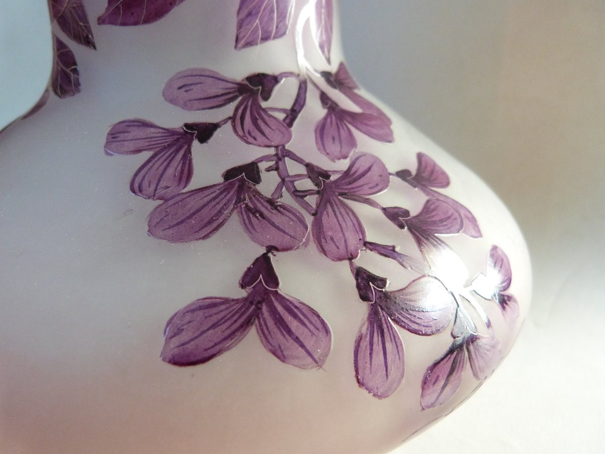 Vase en verre dégagé à l'acide signé d'Argyl maison Eiffler Val & Cie et Daum -photo-3