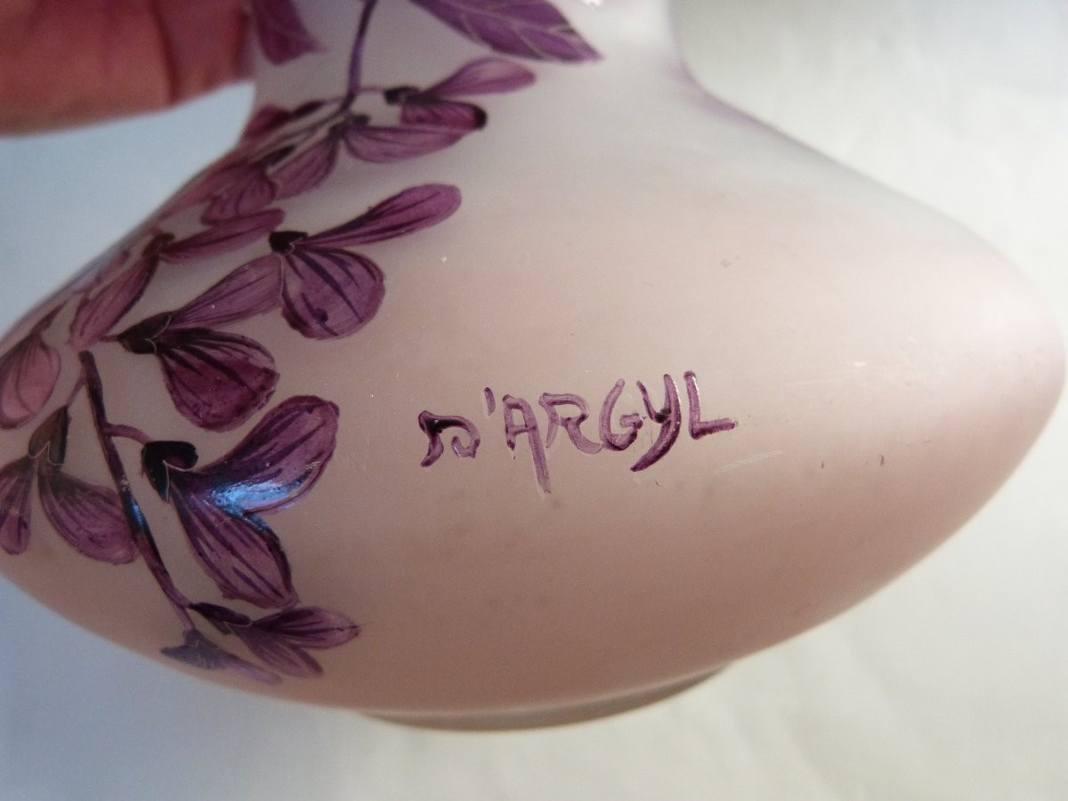Vase en verre dégagé à l'acide signé d'Argyl maison Eiffler Val & Cie et Daum -photo-5
