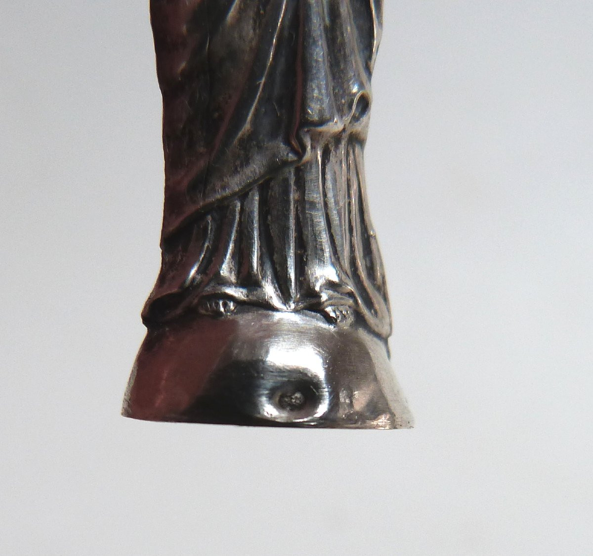 Petite vierge à l'enfant en argent massif XIXeme-photo-2