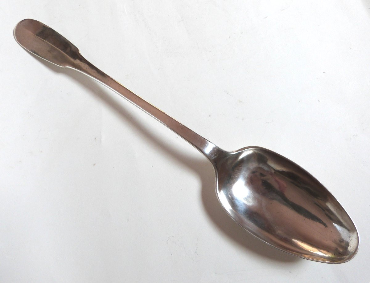 Large Solid Silver Spoon Spain Late 18th Early 19th Century-photo-1