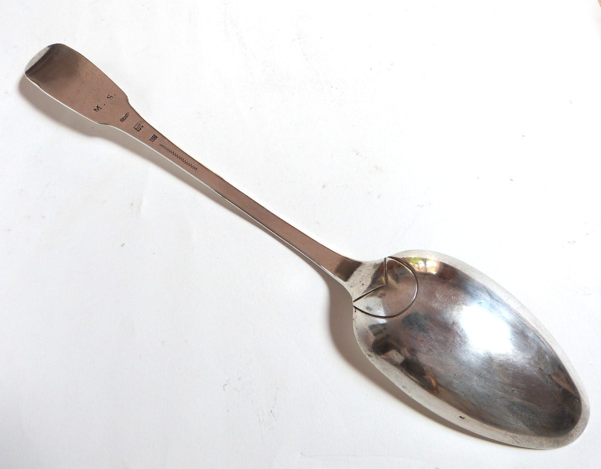 Large Solid Silver Spoon Spain Late 18th Early 19th Century